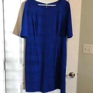 Blue Tahari dress with pockets